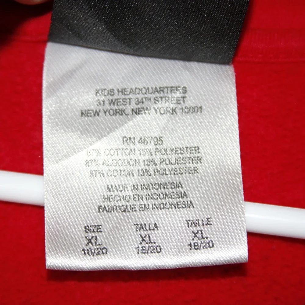 VTG AND1 Kids Red Zip Up Hoodie‎ Basketball Size XL 18 20 Y2K Streetwear Flawed